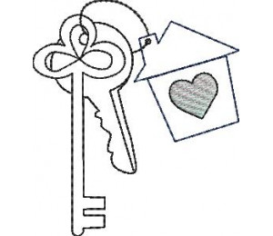 Stickdatei - Schlüsselbund Doodle